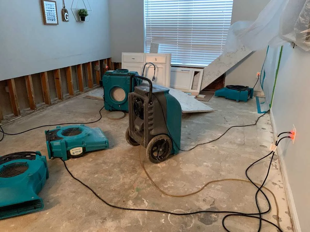 Dehumidifier in flood-cut room for Water Damage Restoration in Laguna Hills